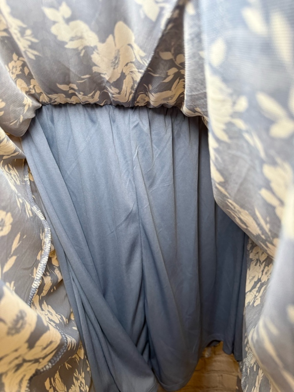 Inspired Hearts Blue and White Floral Wrap Midi Dress - Picture 8 of 12